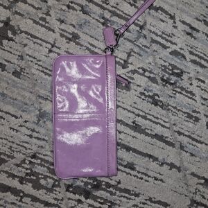 Coach Glossy Lavender Patent Wristlet